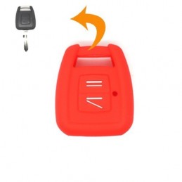 Etui silicone 2 boutons Opel rouge