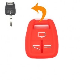 Etui silicone 2 boutons Opel rouge