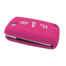 Etui Housse silicone 3 boutons - ROSE