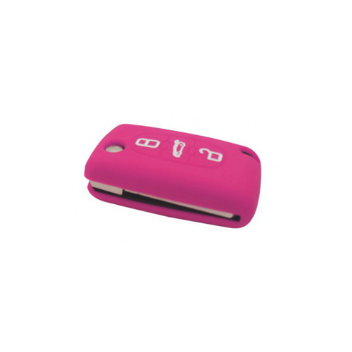 Etui Housse silicone 3 boutons - ROSE