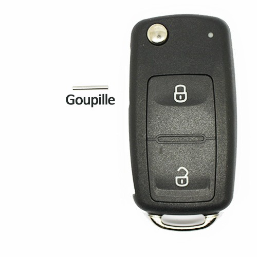 Coque de clé télécommande pliable à 2 boutons, pour VW Jetta Gol, clé  vierge de voiture pour Cherry Fulwin Cowin QQ3 QQ6~for Cherry Cowin 2