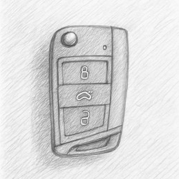 Clé Volkswagen 3 boutons HU66